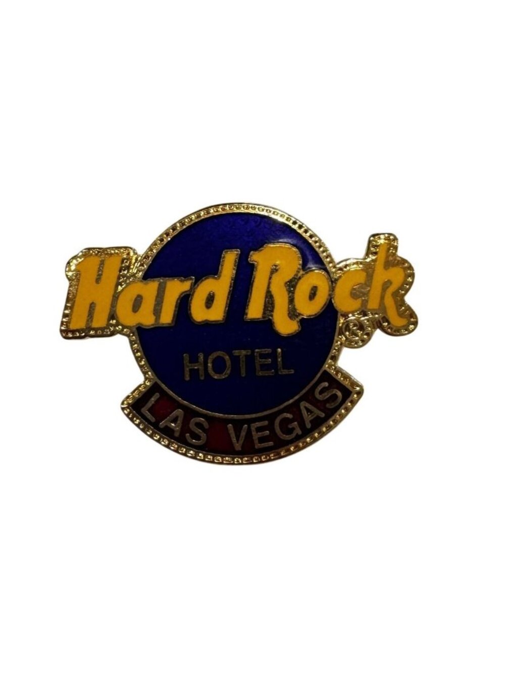 Hard Rock Hotel Las Vegas Gold Collectors Pin Circular Blue/Yellow Design Hard E